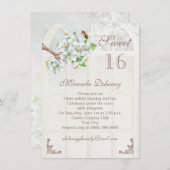 Apple blossom en bee Sweet 16 Uitnodiging (Voorkant / Achterkant)