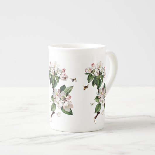 Apple Blossom en Bees Bone China Mok (Voorkant rechts)