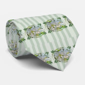 Apple Blossom en Green Stripes Stropdas (Opgerold)