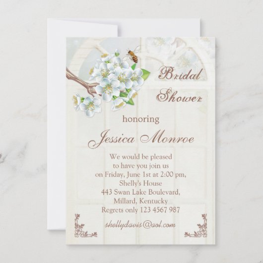 Apple blossom en Vrijgezellenfeest van bijen Kaart (Voorkant)