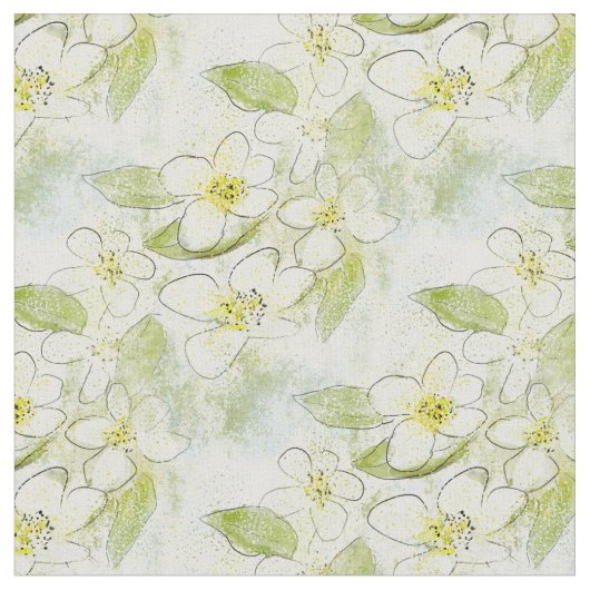 Apple Blossom Fabric Stof (Close Up)