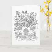 Apple Blossom Fairy House Color It Yourself Blank Kaart (Gele Bloem)