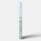 Apple Blossom Floral, Blue Check Gingham and Lace Case-Mate iPhone Case (Achterkant / Links)