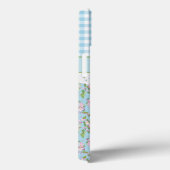 Apple Blossom Floral, Blue Check Gingham and Lace Case-Mate iPhone Case (Achterkant / Rechts)
