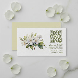 Apple Blossom flower RSVP QR Code Behuizing Kaart
