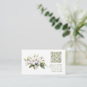 Apple Blossom flower RSVP QR Code Behuizing Kaart (Staand voorkant)