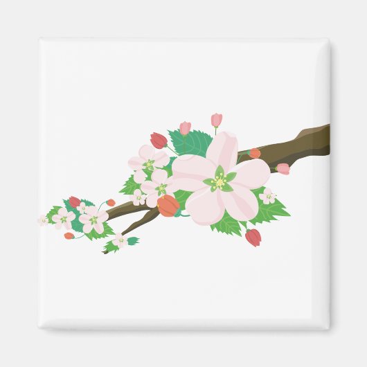 Apple Blossom Flowers Natuur Fruit Tree Spring Magneet (Voorkant)