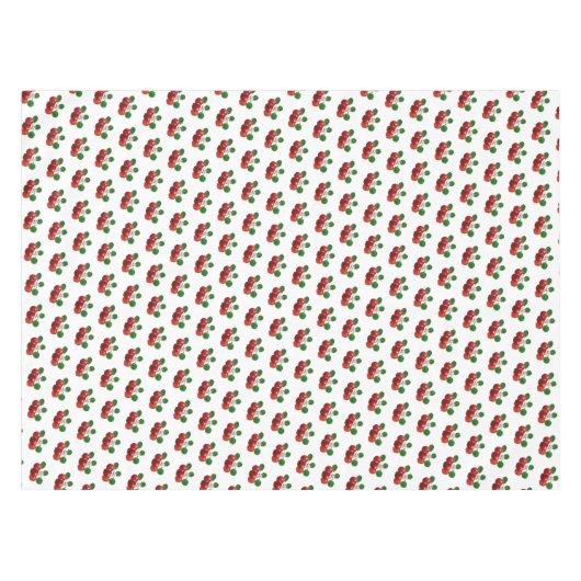 Apple Blossom & Fruits on Branch on White Tafelkleed (Voorkant (Horizontaal))