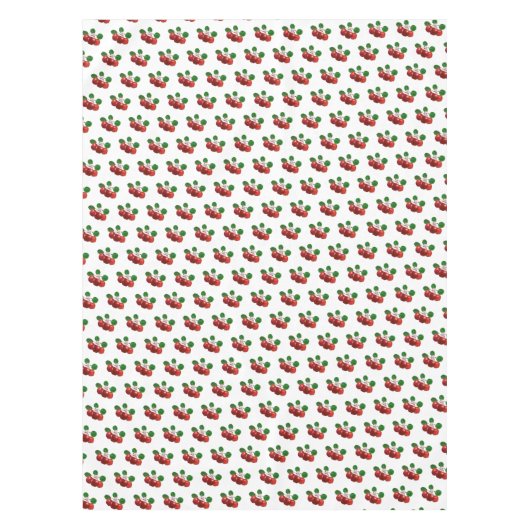 Apple Blossom & Fruits on Branch on White Tafelkleed (Voorkant)