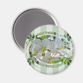 Apple Blossom & Green Stripes Magnet (Voorkant / Achterkant)