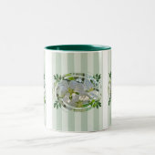Apple Blossom & Green Stripes Mok (Center)
