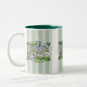 Apple Blossom & Green Stripes Mok (Links)