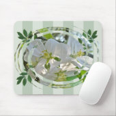 Apple Blossom Green Stripes Mousepad Muismat (Met muis)