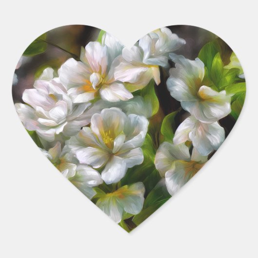 Apple Blossom Hart Sticker (Voorkant)