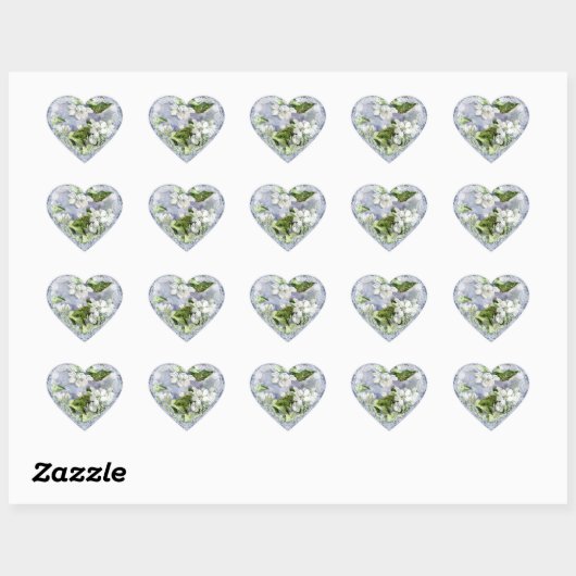 Apple blossom hart sticker (Vel)
