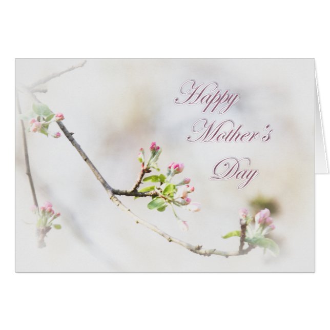 Apple Blossom Mother's Day Greeting Card - Buds (Voorkant Horizontaal)