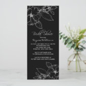 Apple Blossom op Black Bridal Shower Invitation Kaart (Staand voorkant)