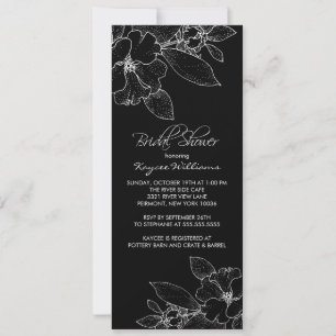 Apple Blossom op Black Bridal Shower Invitation Kaart