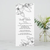 Apple Blossom op Black Bridal Shower Invitation Kaart (Staand voorkant)