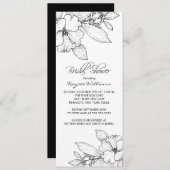Apple Blossom op Black Bridal Shower Invitation Kaart (Voorkant / Achterkant)