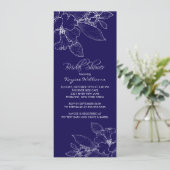 Apple Blossom op Blue Bridal Shower Invitation Kaart (Staand voorkant)