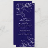 Apple Blossom op Blue Bridal Shower Invitation Kaart (Voorkant / Achterkant)