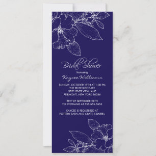 Apple Blossom op Blue Bridal Shower Invitation Kaart