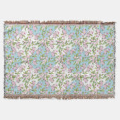 Apple Blossom op Sky Blue en White Faux Patchwork Deken (Voorkant)