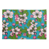 Apple blossom op turquoise kussensloop (Achterkant)