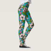 Apple blossom op turquoise leggings (Rechts)