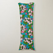 Apple blossom op turquoise lichaamskussen (Voorkant Verticaal)