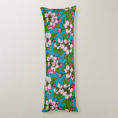 Apple blossom op turquoise lichaamskussen (Achterkant (Verticaal))