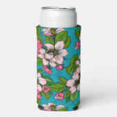 Apple blossom op turquoise seltzer blikjeskoeler (Seltzer Voorkant)