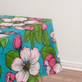 Apple blossom op turquoise tafelkleed (Voorbeeld)
