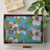 Apple blossom op turquoise tissuepapier (Geschenk)