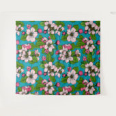 Apple blossom op turquoise wandkleed (Voorkant (horizontaal))