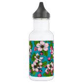 Apple blossom op turquoise waterfles  (Links)