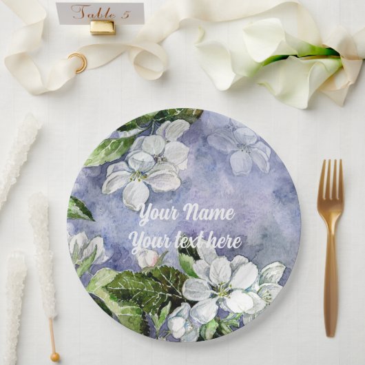 Apple blossom papieren bordje (Huwelijk)