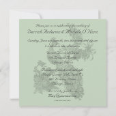 Apple Blossom Peacock Wedding Invitation Kaart (Achterkant)