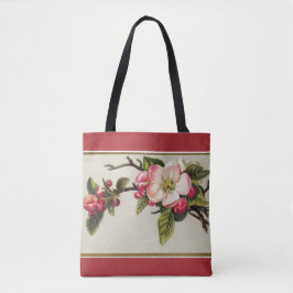 Apple Blossom Red Tote Bag
