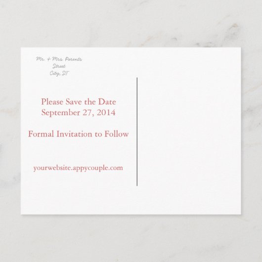 Apple Blossom Save-the-Date Aankondigingskaart (Achterkant)