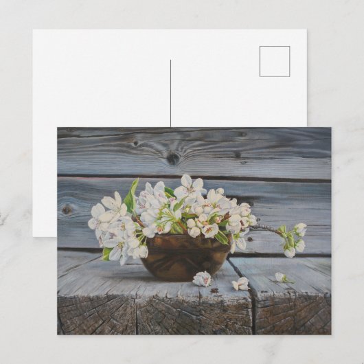 Apple Blossom Still Life – Original Fine Art Print Briefkaart (Voorkant / Achterkant)