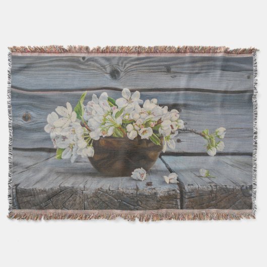 Apple Blossom Still Life – Original Fine Art Print Deken (Voorkant)