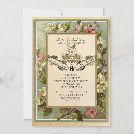 Apple Blossom, Tea Sined Typografie Kaart (Voorkant)