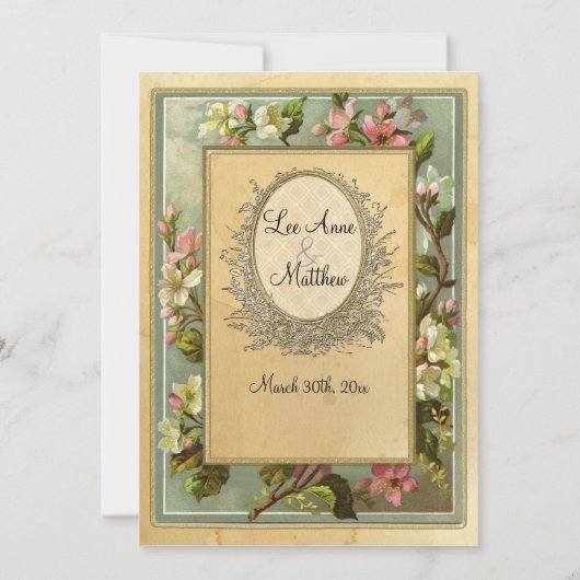  Apple Blossom, Tea Sined Typografie Kaart (Achterkant)