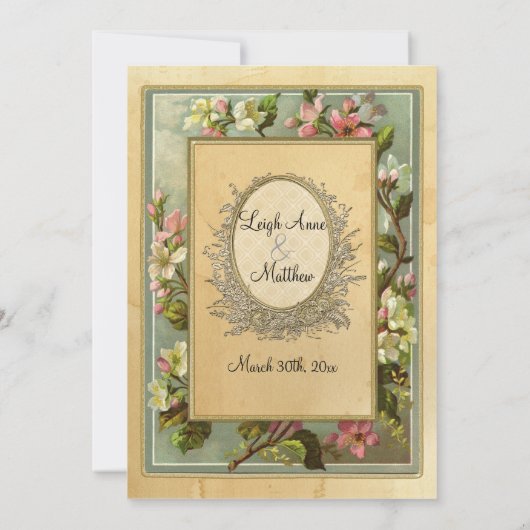 Apple Blossom, Tea Sined Typografie Kaart (Achterkant)