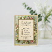  Apple Blossom, Tea Sined Typografie RSVP Kaartje (Staand voorkant)