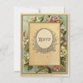  Apple Blossom, Tea Sined Typografie RSVP Kaartje (Achterkant)