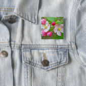 Apple Blossom Time Vierkante Button 5,1 Cm (In situ)