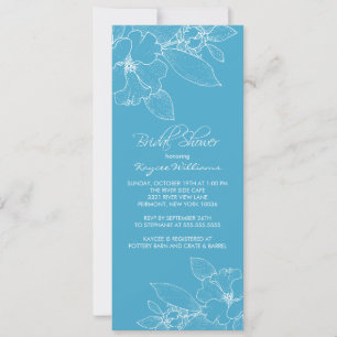 Apple Blossom Turquoise Bridal Shower Uitnodiging